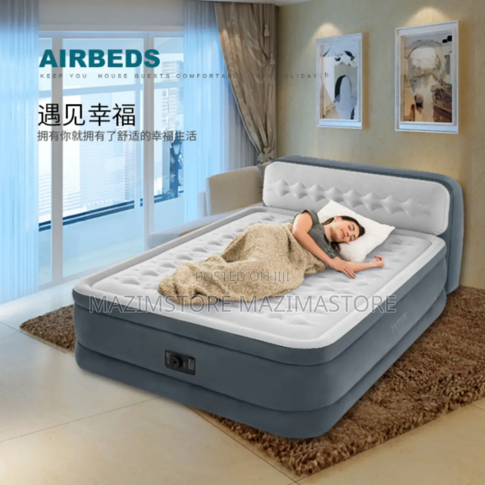 Intex Dura Beam Air Mattress With Headboard