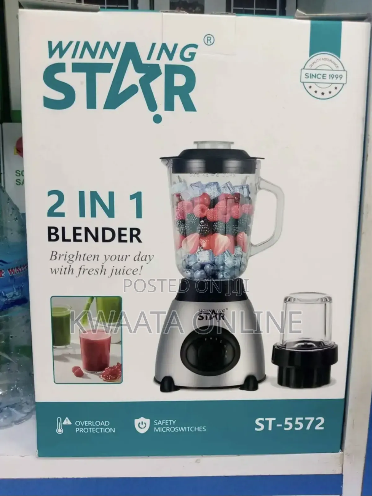 1.5l Winning Star 350w Juicer St-5572 Glass Cup 2in1 Electric Blender