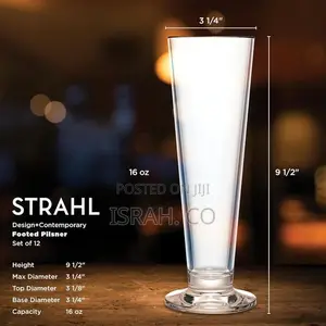 6 Pieces of Contemporary Polycarbonate Footed Pilsner Glass