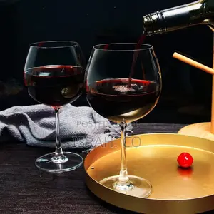 6 Pieces of Crystal Stem Balloon Cocktail Red Wine Glasses