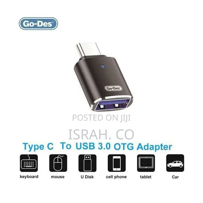 Usb a Usb-C to Usb 3.0 Led Lighnin Otg Male to Female Adapter
