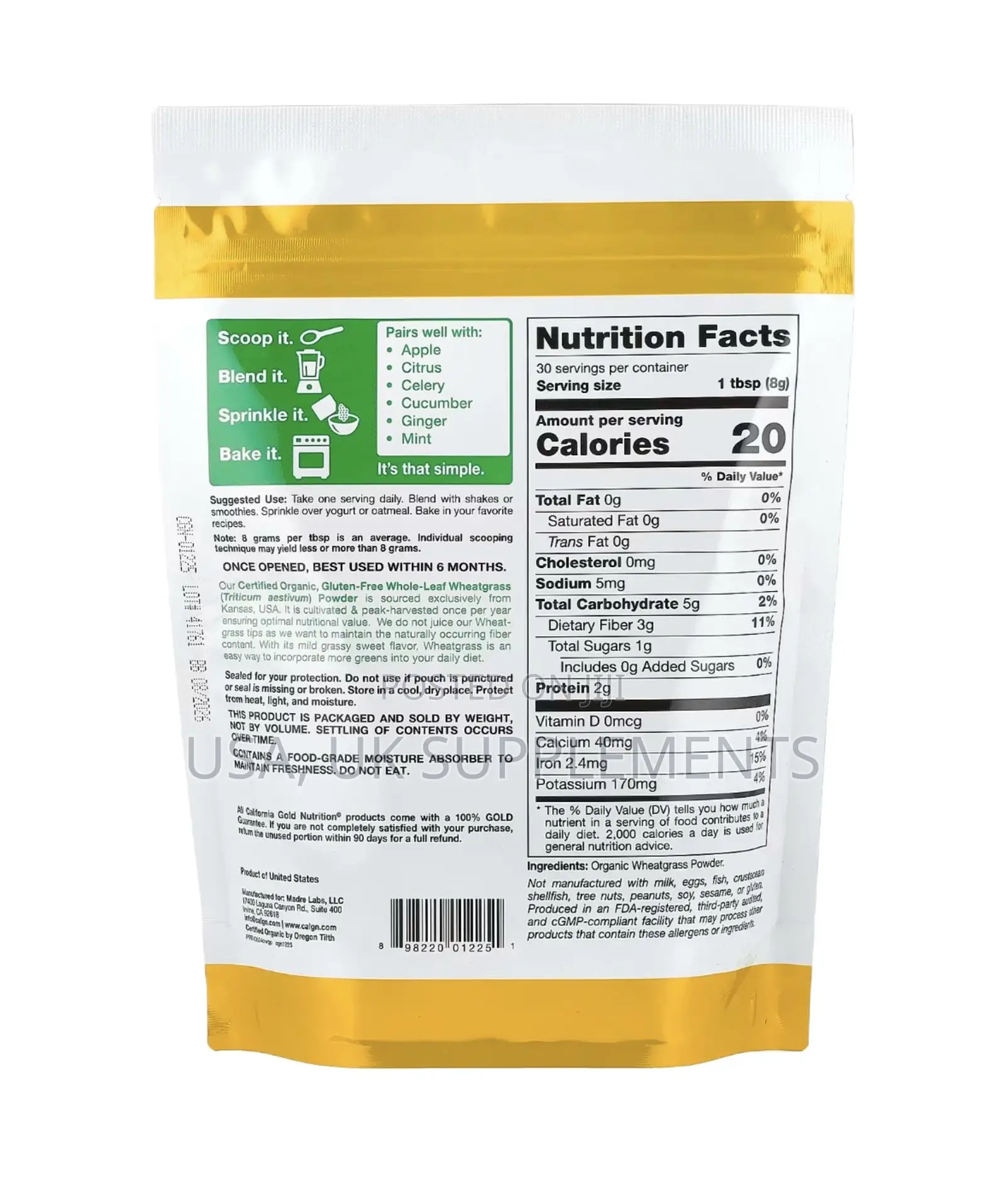California Gold Wheat Grass 240g