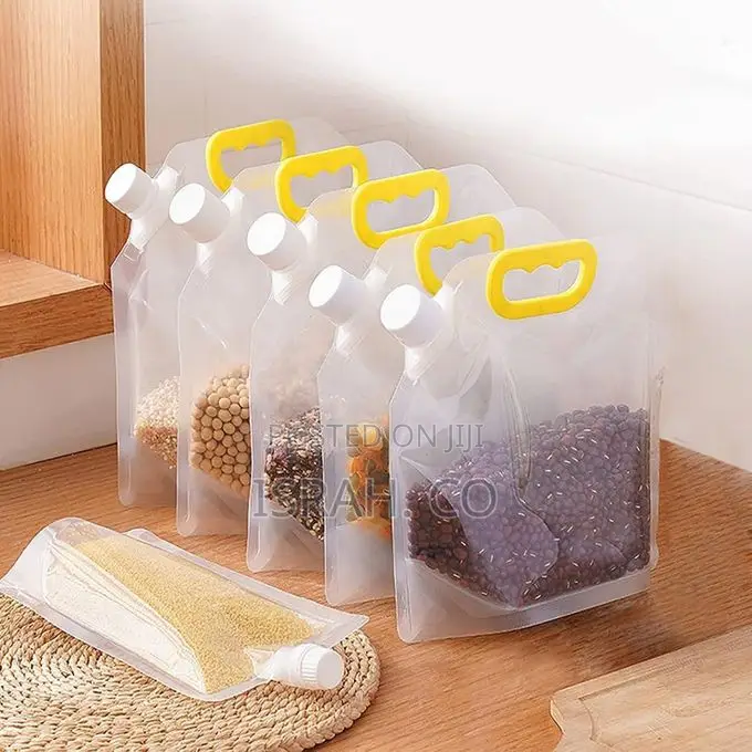 5pcs (1.5l) Multi-Grain Refillable Plastic Storage Bags