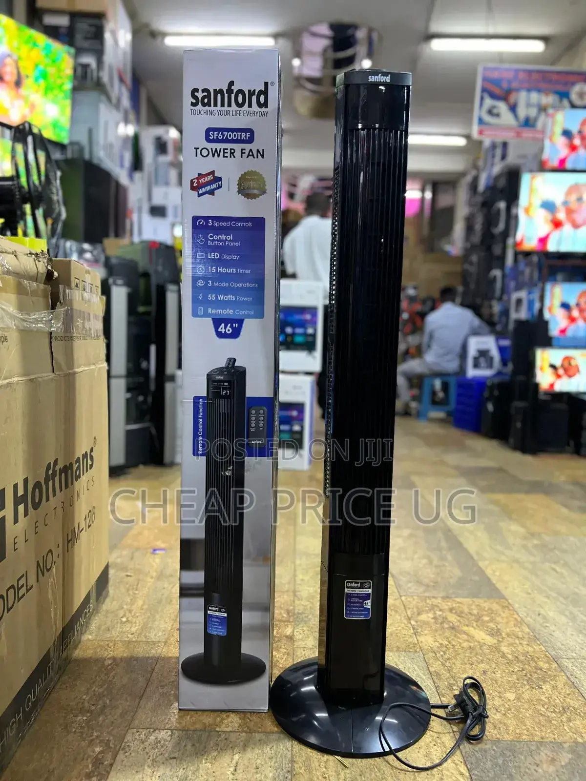 46 Inches Sanford Tower Fan Black Colour
