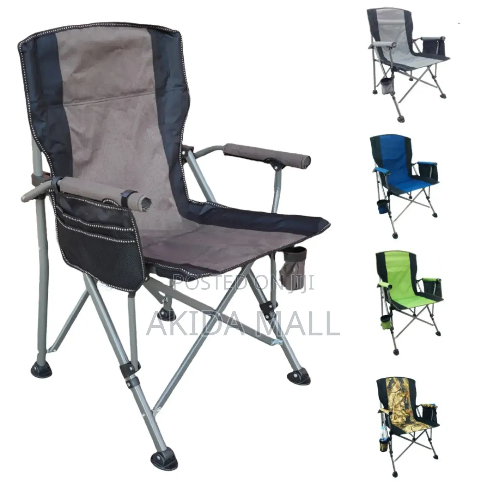 Portable Foldable Camping Chair WTH Side Pockets and Cup Holder