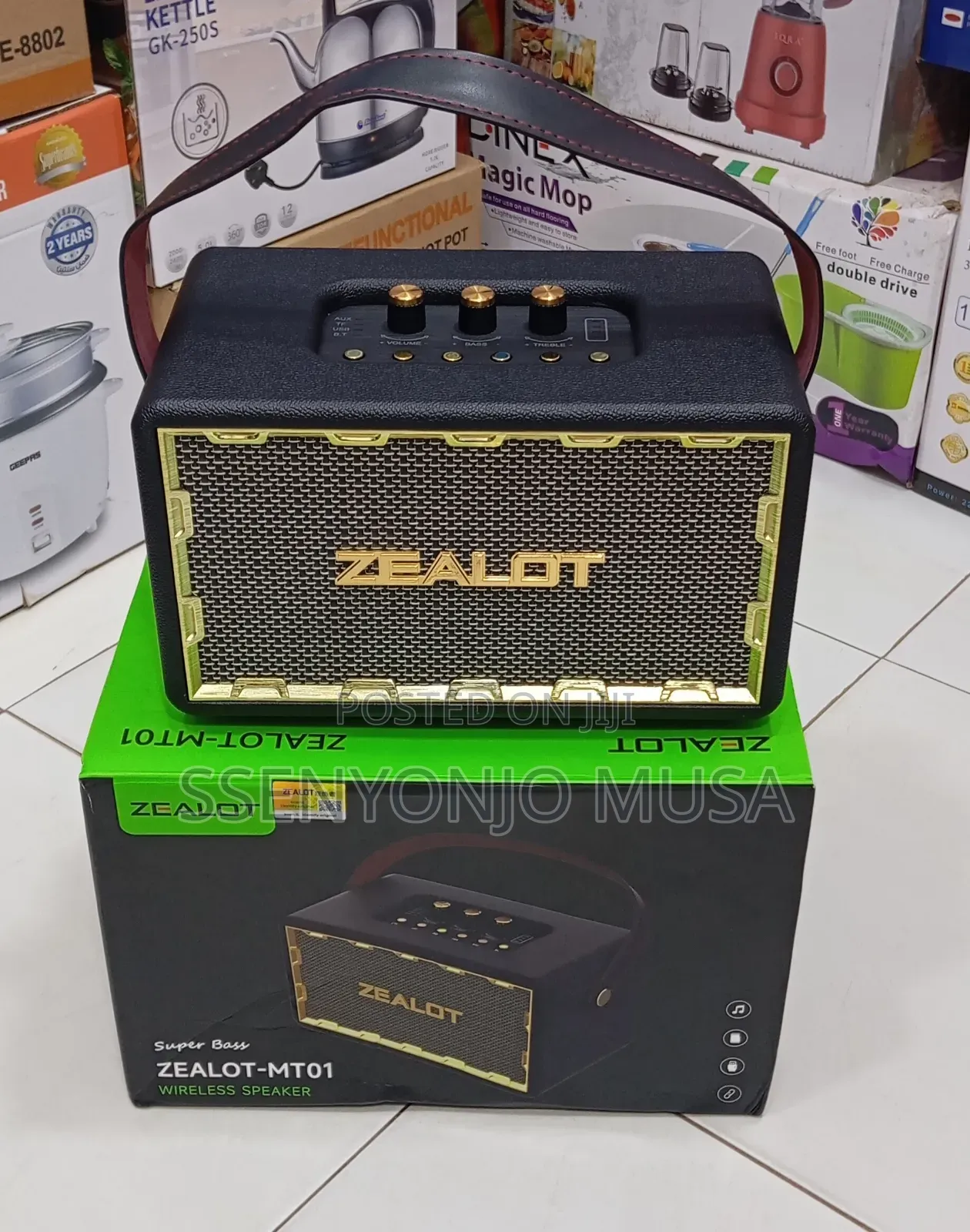 Zealot Mt01 50w Retro Wireless Outdoor Speaker –24000mah, Booming Bass
