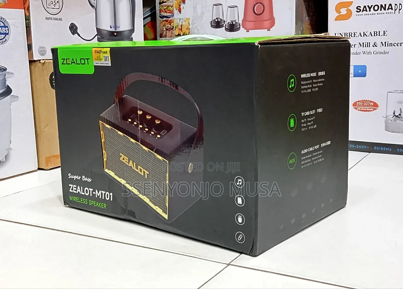 Zealot Mt01 50w Retro Wireless Outdoor Speaker –24000mah, Booming Bass