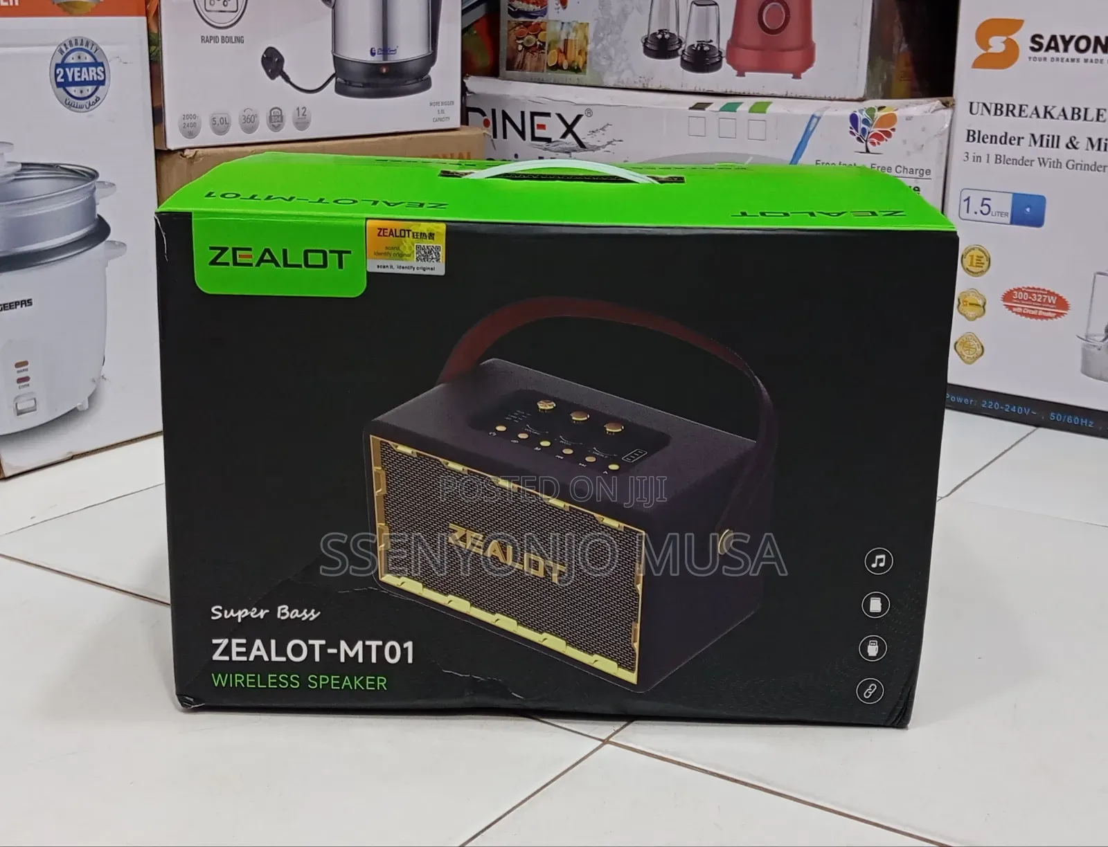 Zealot Mt01 50w Retro Wireless Outdoor Speaker –24000mah, Booming Bass