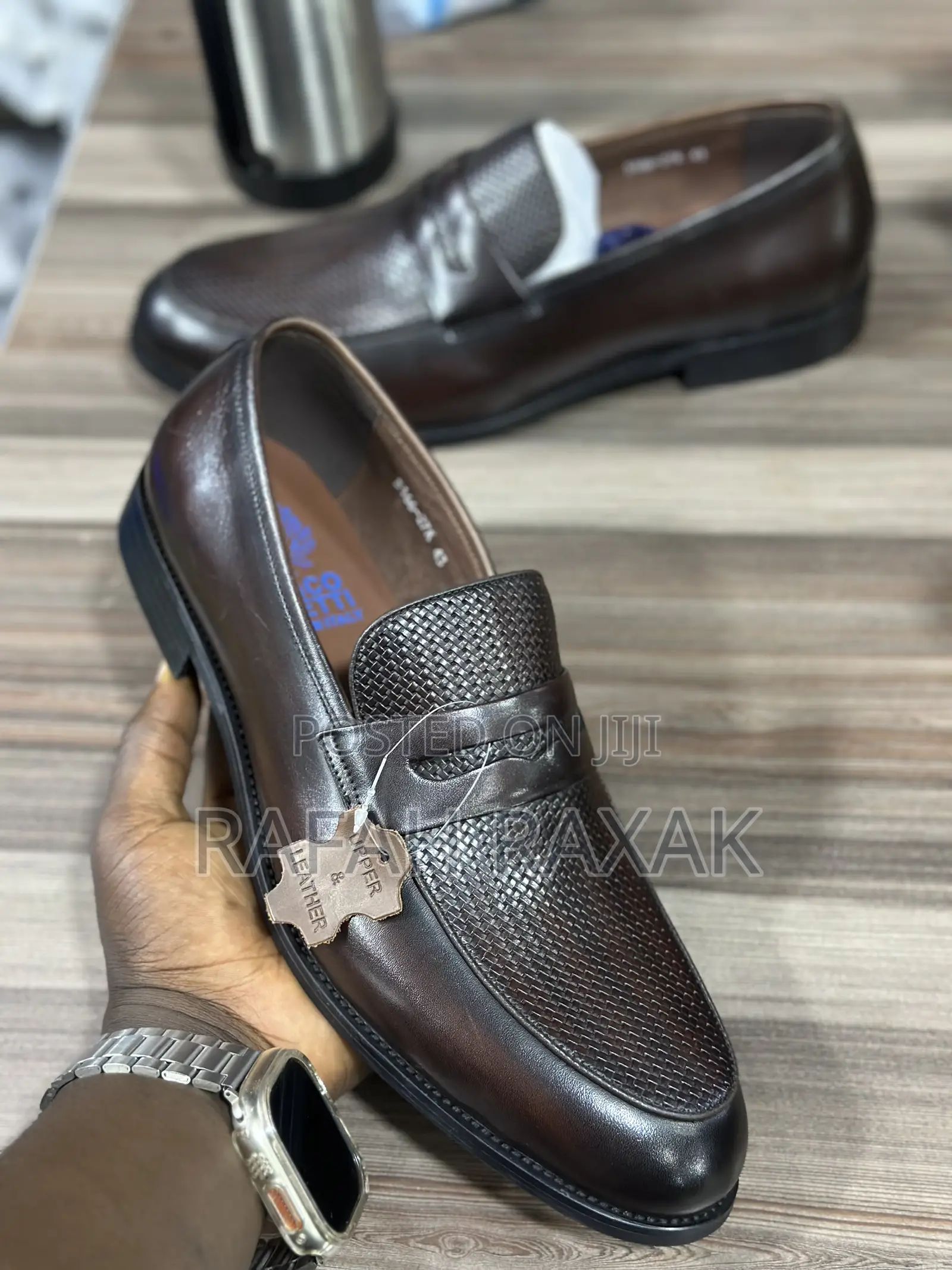 Original Dark Tan Men’S Franco Banetti Gentle Leather Loafers