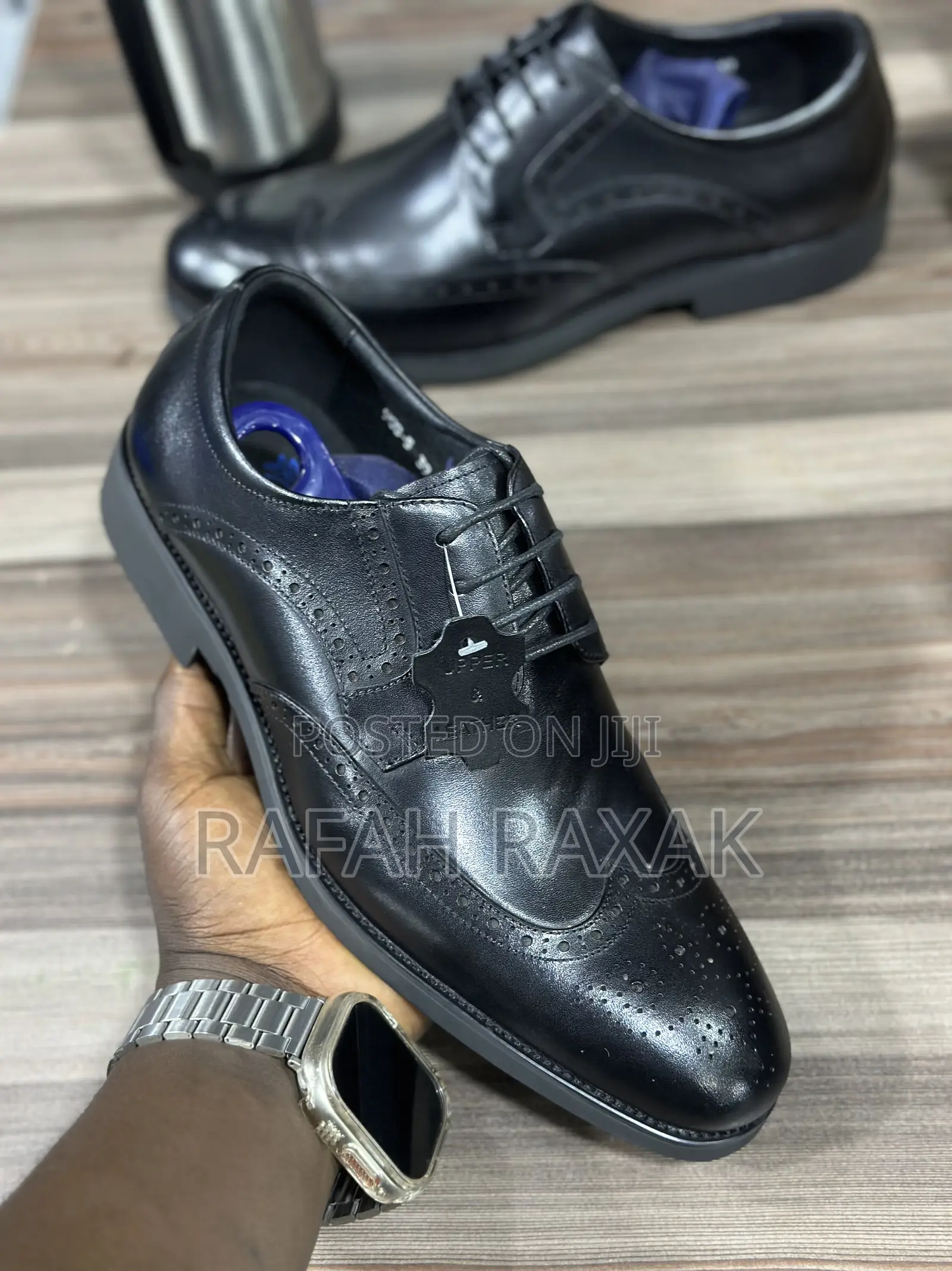 Men’S Black Franco Banetti Oxford Leather Shoes