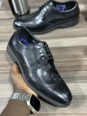 Men’S Black Franco Banetti Oxford Leather Shoes