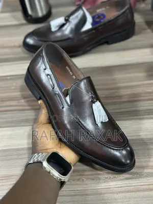 Original Coffee Brown Franco Banetti Tassel Leather Loafers