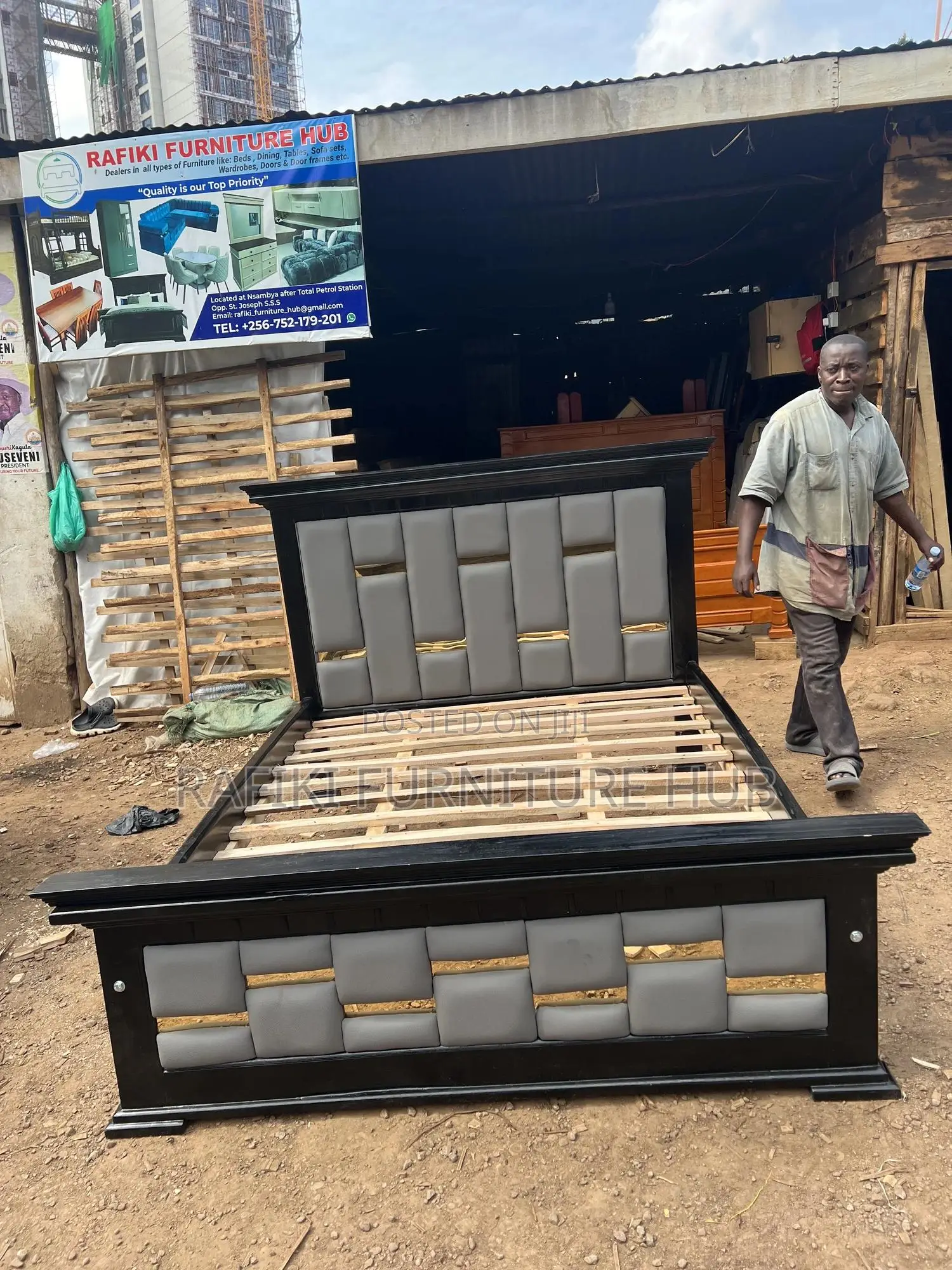 French Leather Bed / 5by6 Bed
