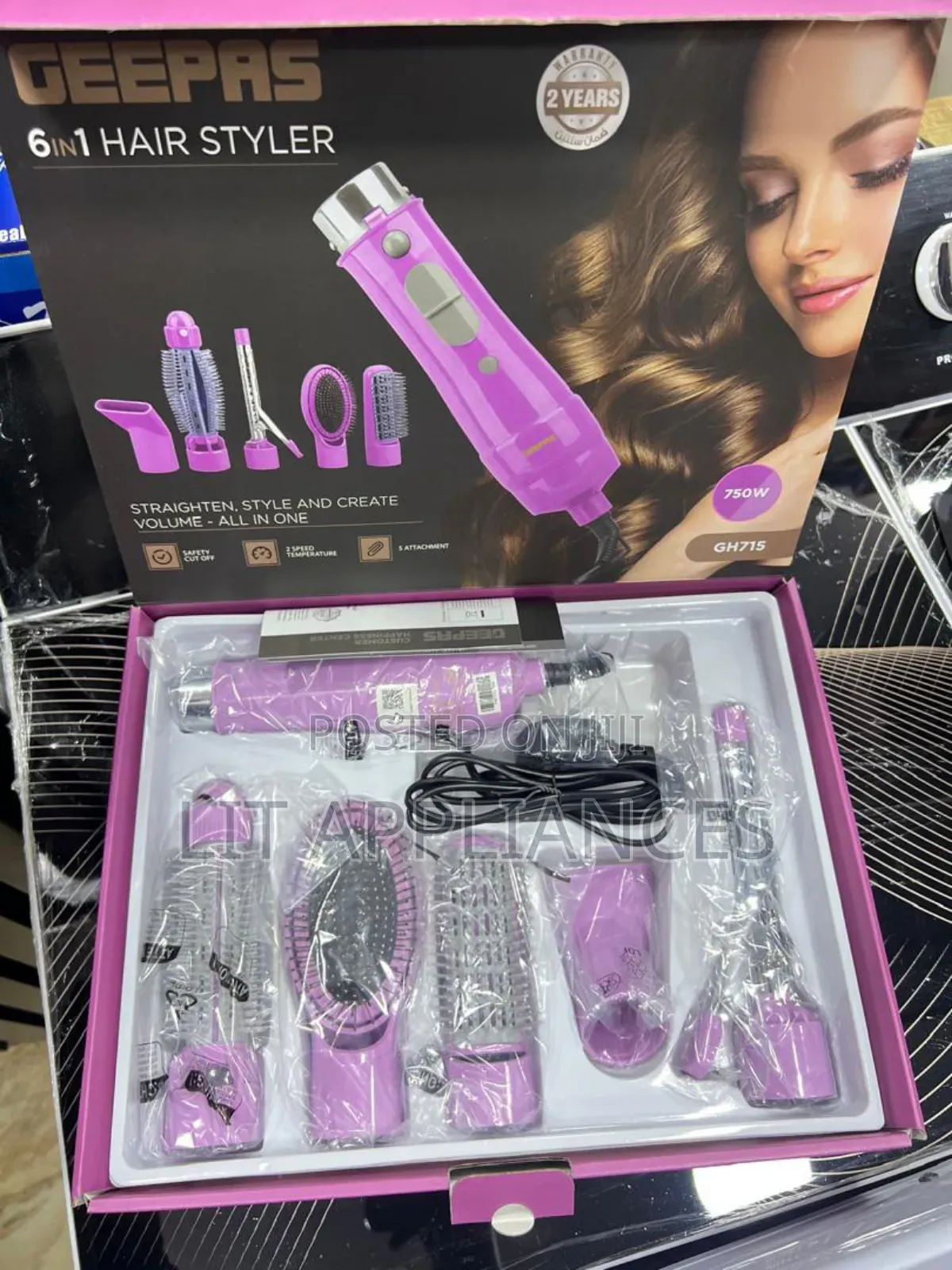 Geepas 6in1 Hairstyler, 2years Warranty,750w