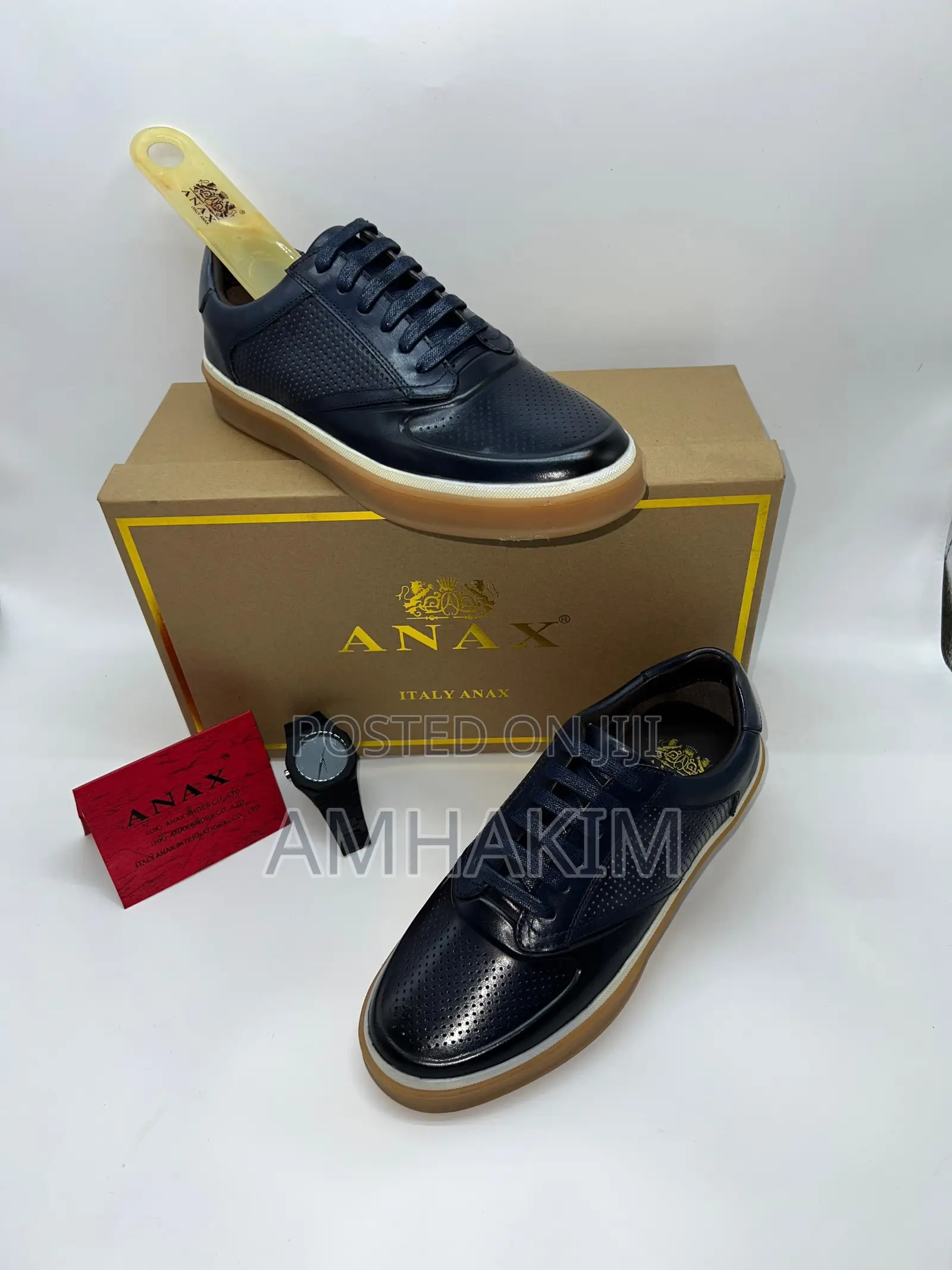 Classic Men's Low Top Anax Leather Sneakers In Stock