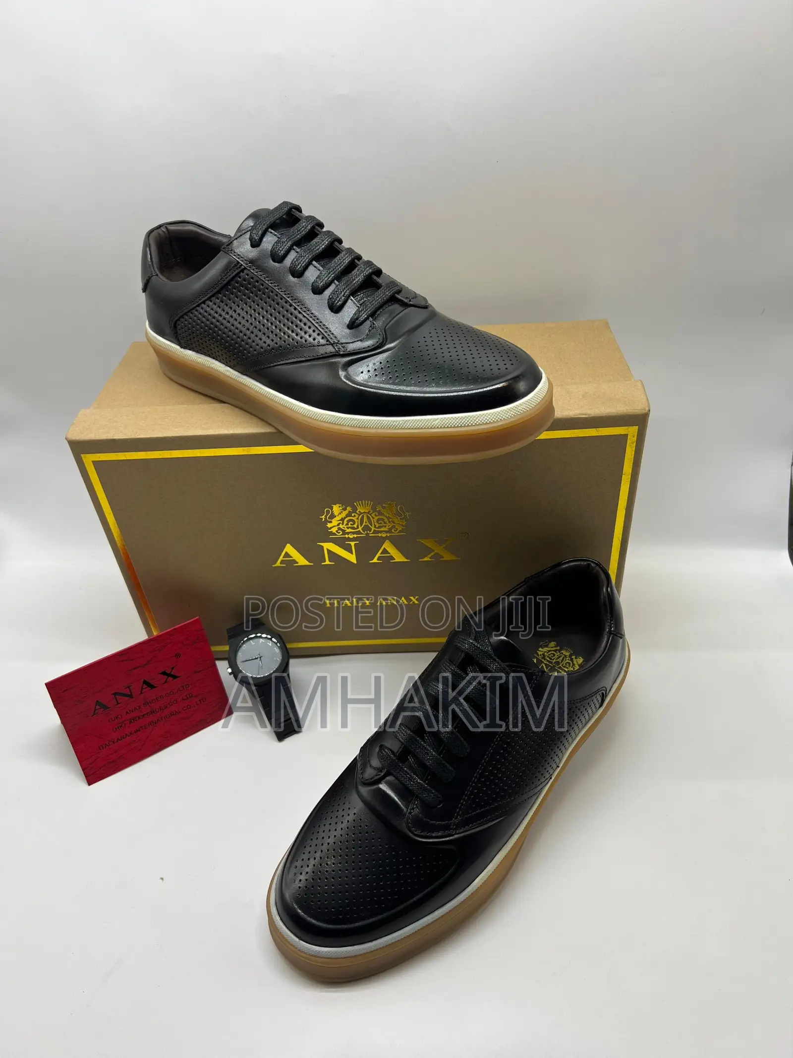 Classic Men's Low Top Anax Leather Sneakers In Stock