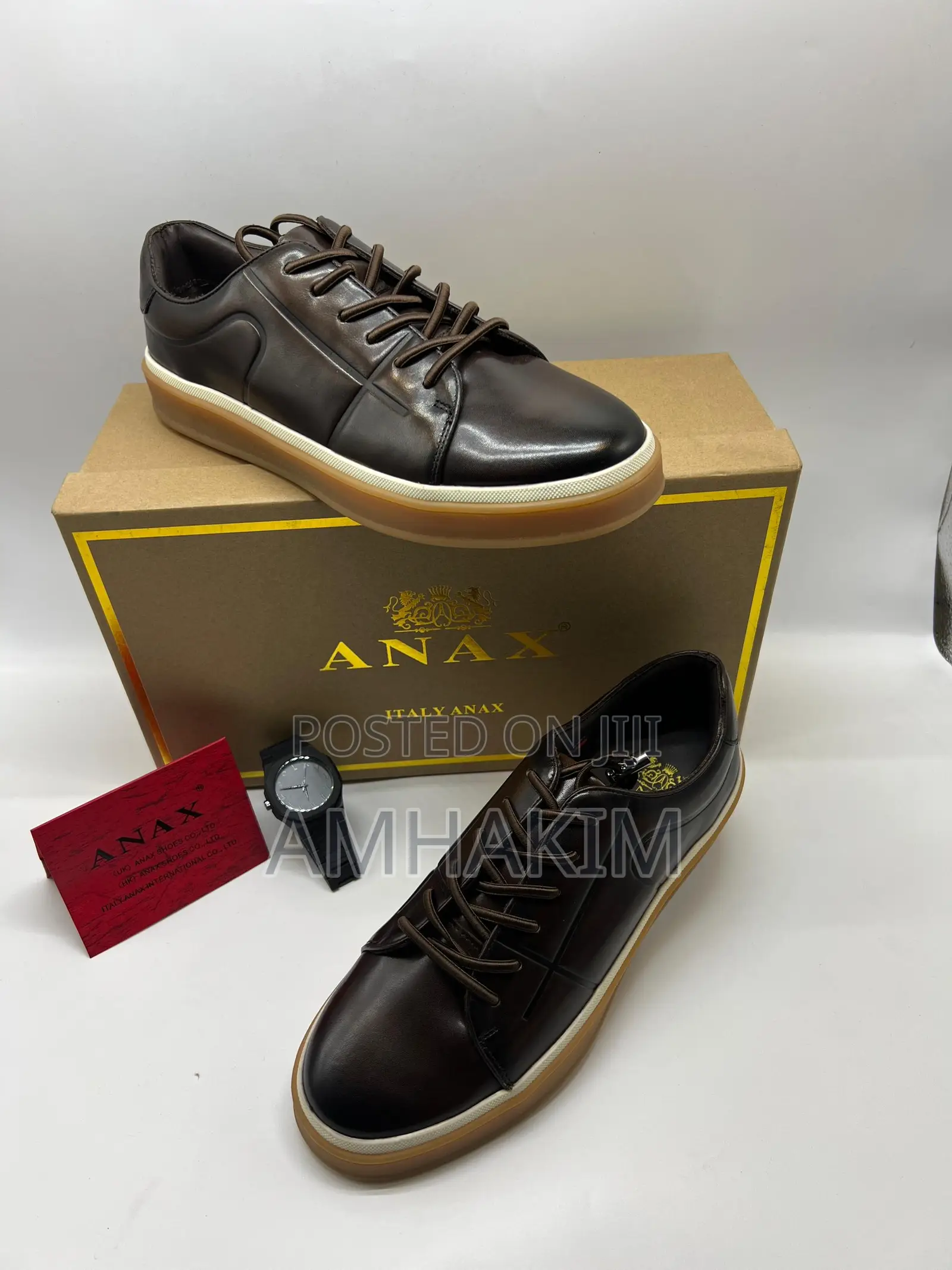 Classic Men's Low Top Anax Leather Sneakers In Stock