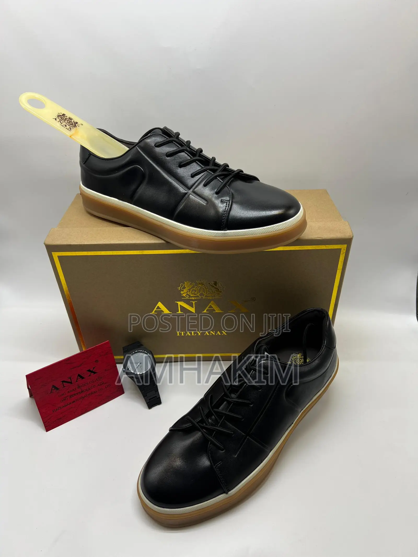 Classic Men's Low Top Anax Leather Sneakers In Stock