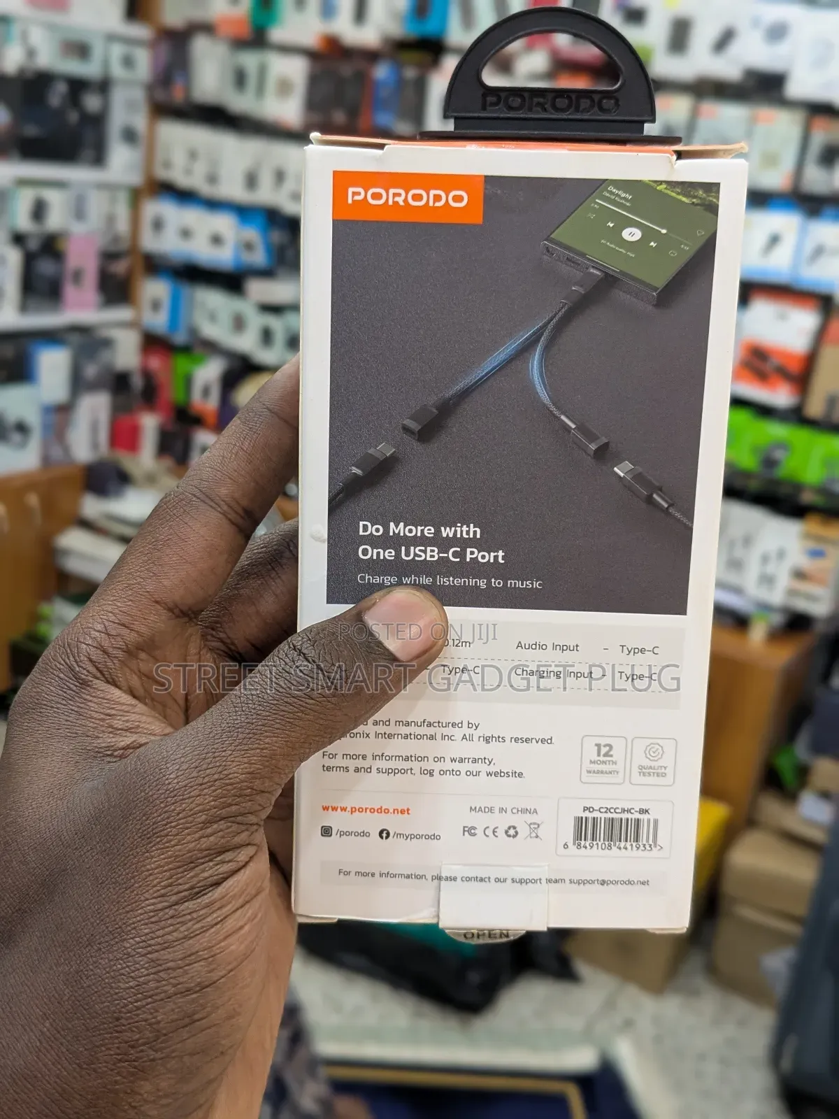 Porodo Type -C Connector Audio and Charge Adapter