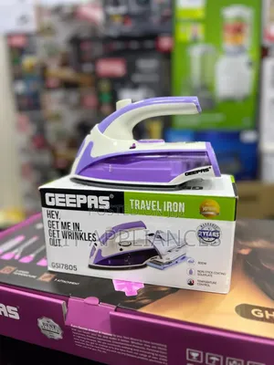 Geepas Travel Iron, 2years Warranty, Steam/Dry. Portable, Strong.