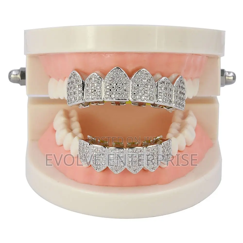 Empire Iced Out Diamond Teeth Grillz for Men Women