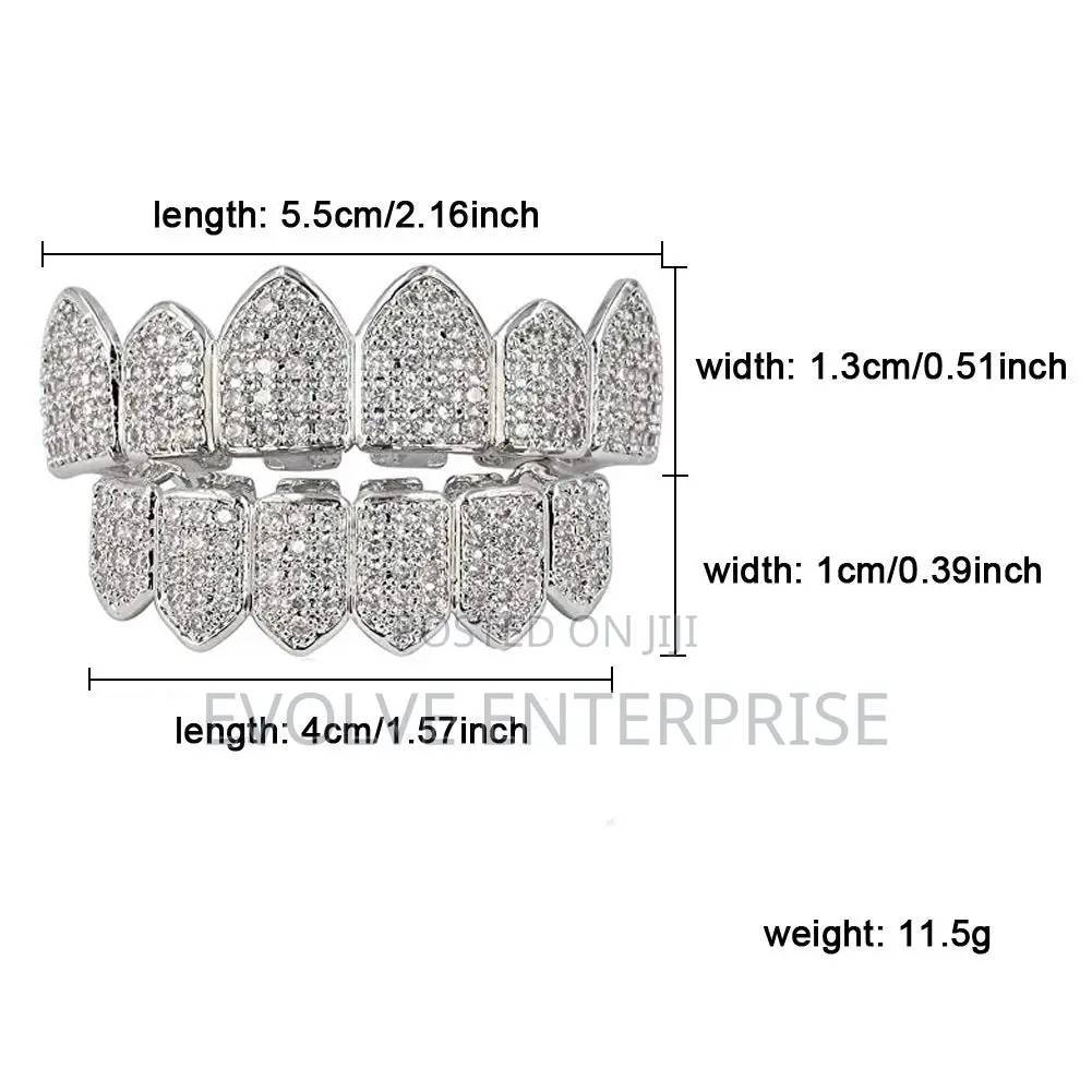 Empire Iced Out Diamond Teeth Grillz for Men Women