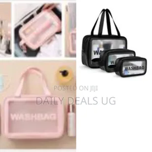 3 Translucent Storage Cosmetic Bags, Make Up Bag for Home Travel