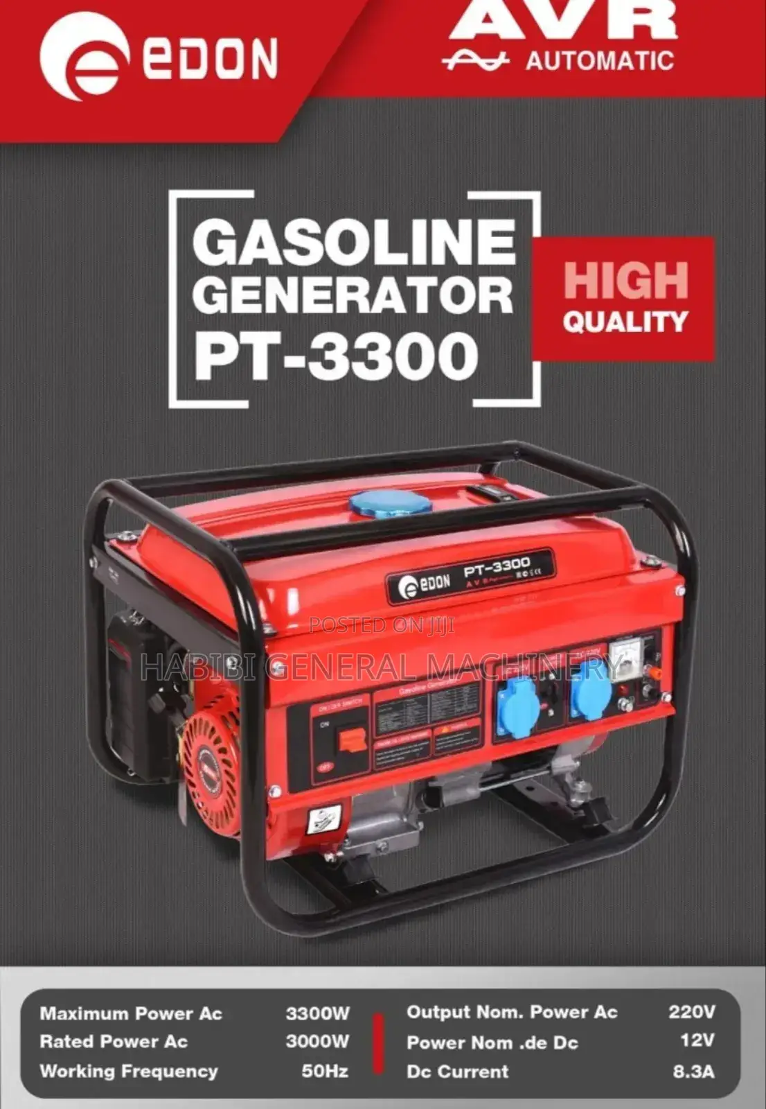 Edon Pt 300 Petrol Generator(Key Start)