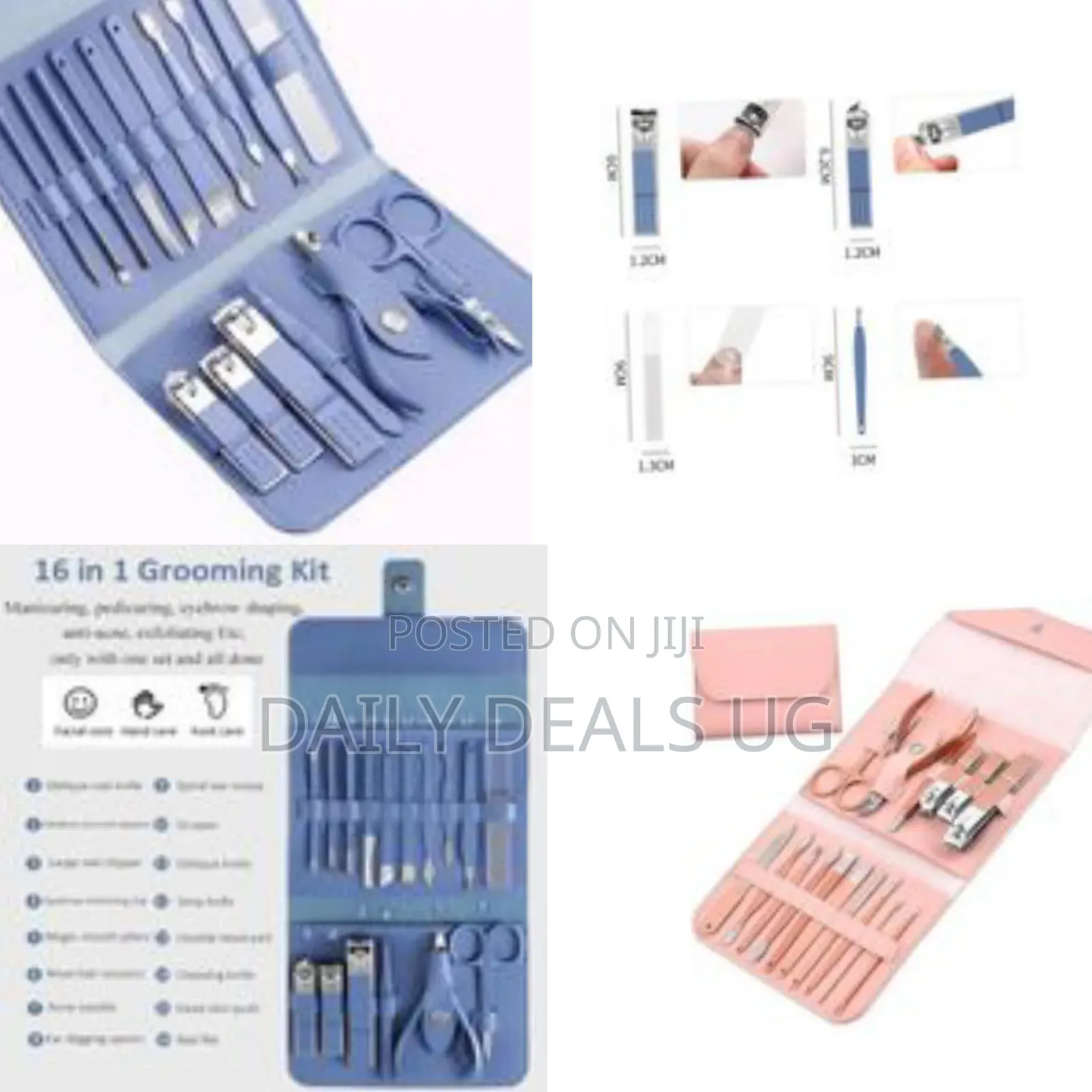 16pcs Manicure Set Nail Clippers Pedicure Kit Cutter Tweezers Makeup