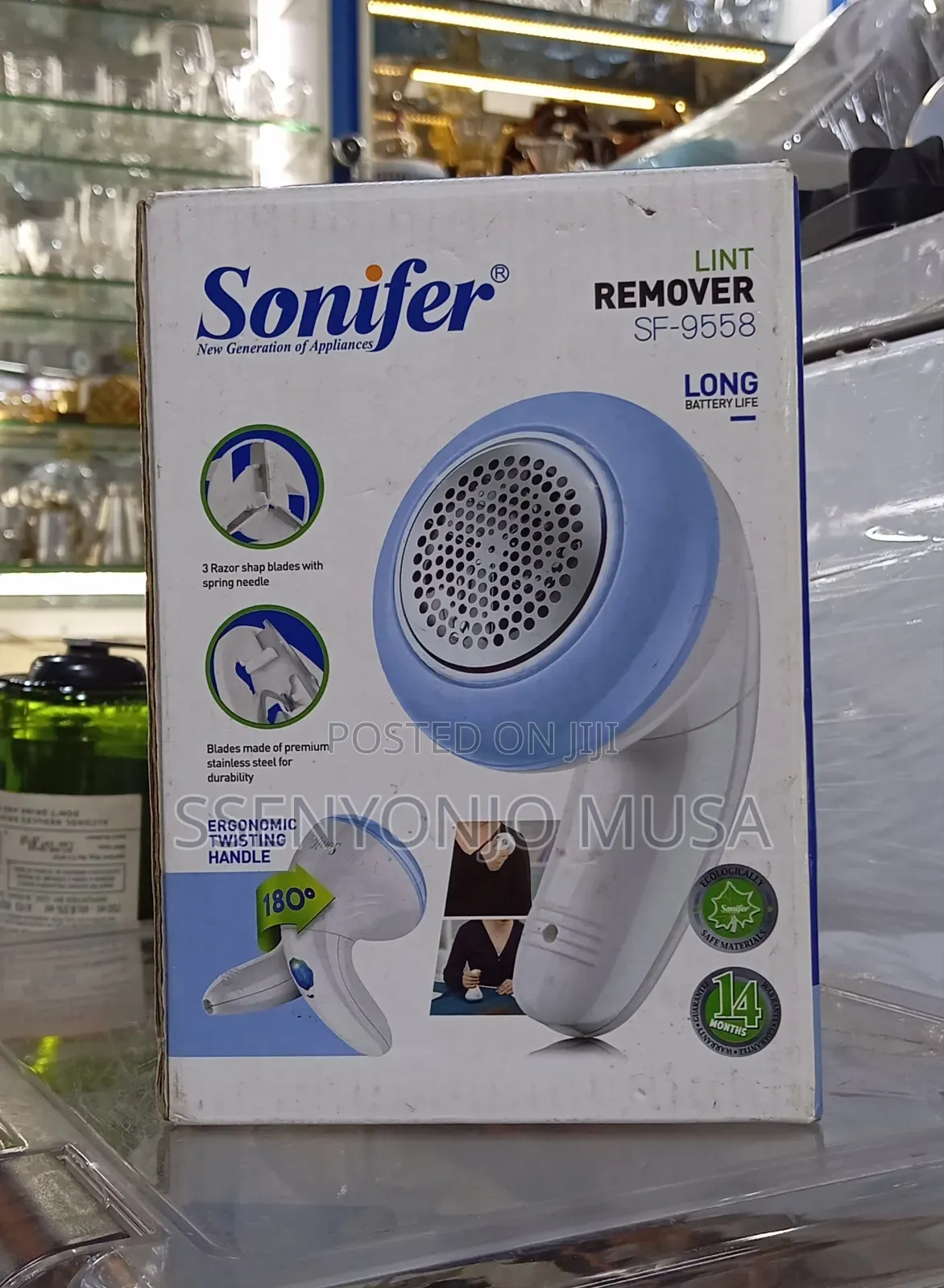 Sonifer Electric Lint Remover Brush With Long Handle Led Display