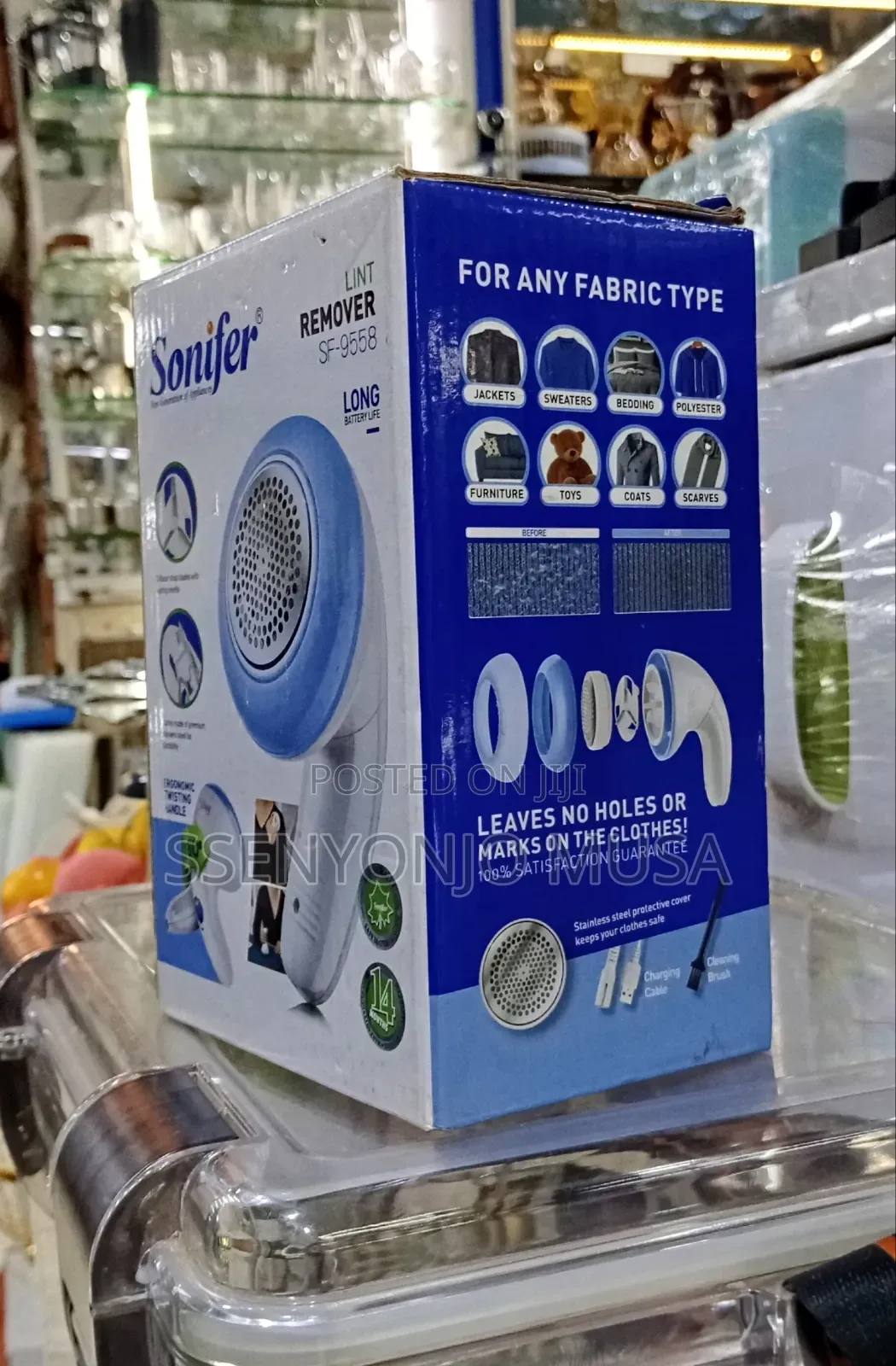Sonifer Electric Lint Remover Brush With Long Handle Led Display