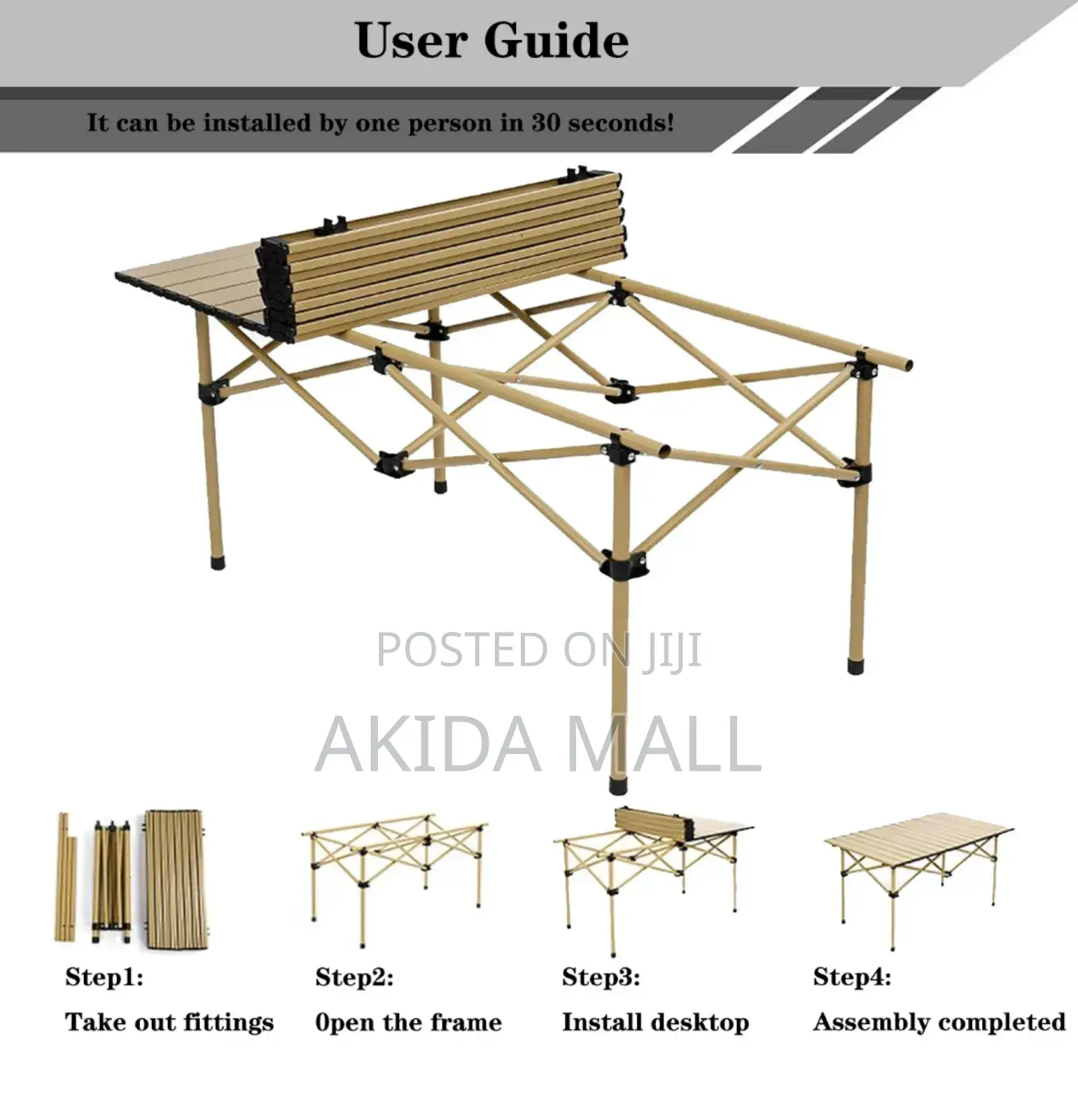 Portable, Foldable Aluminum Camping or Picnic Table.