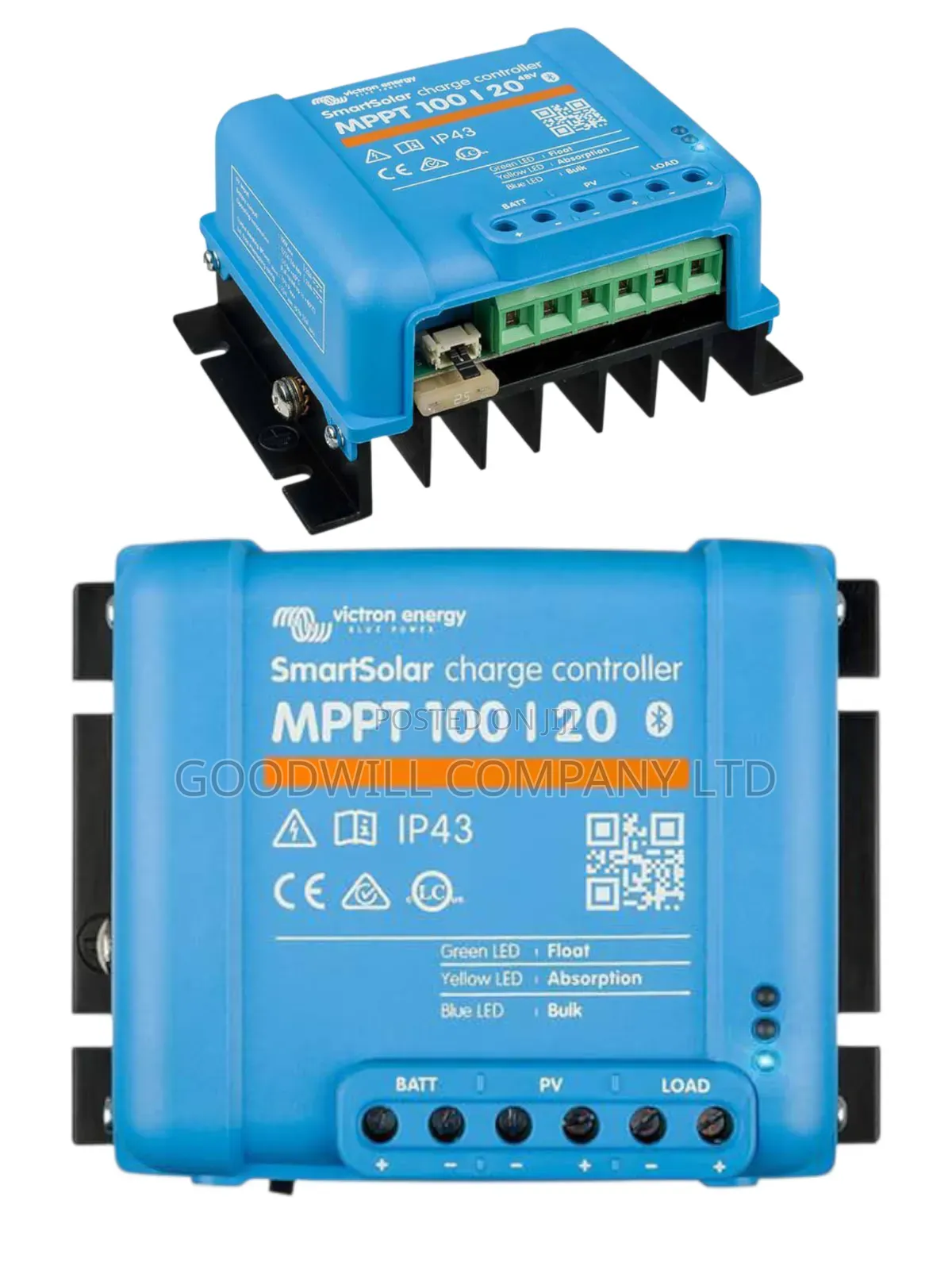 20a Victron Smart Solar MPPT 100/20 Heavy Duty Green Energy Model90980