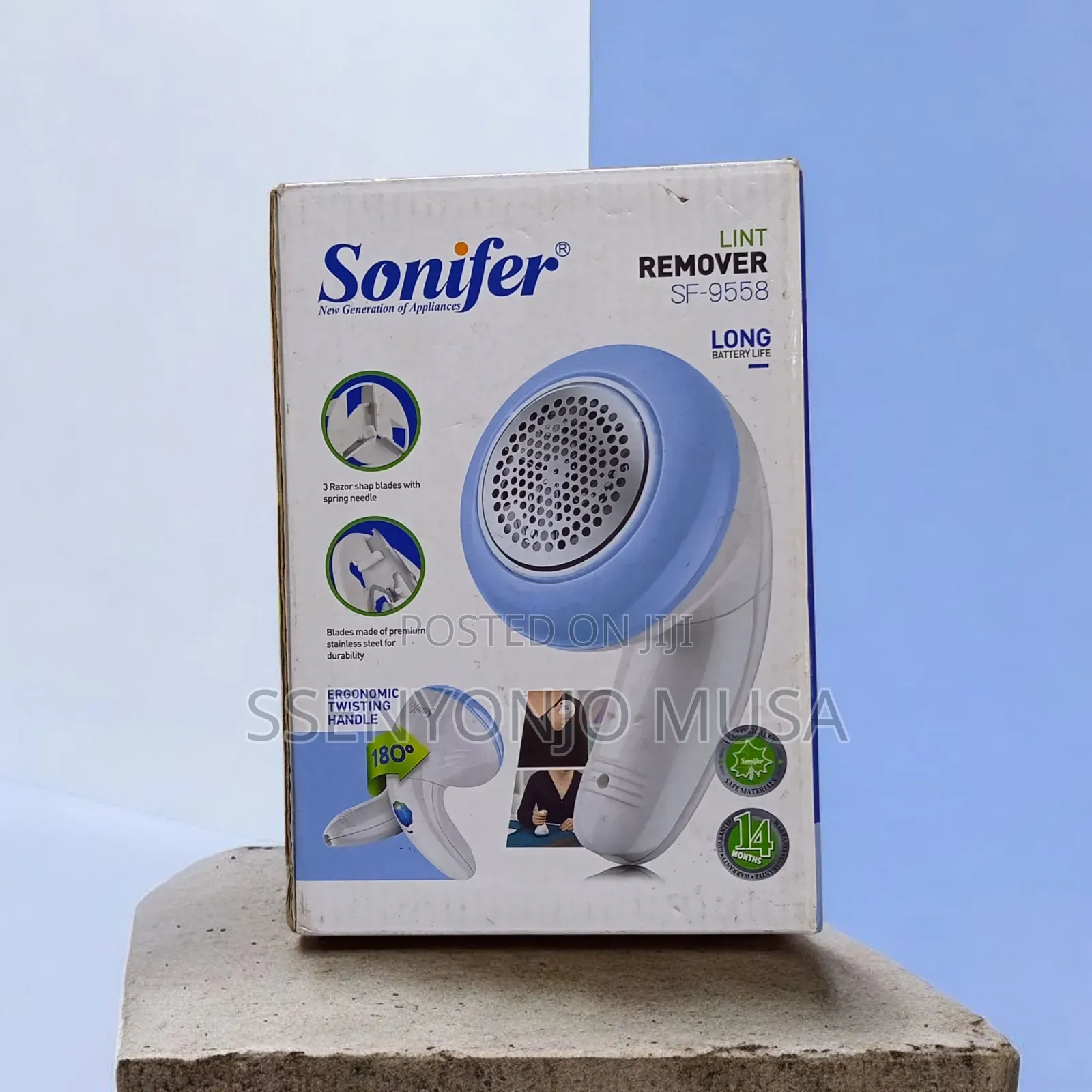 Sonifer Electric Lint Remover Brush With Long Handle Led Display