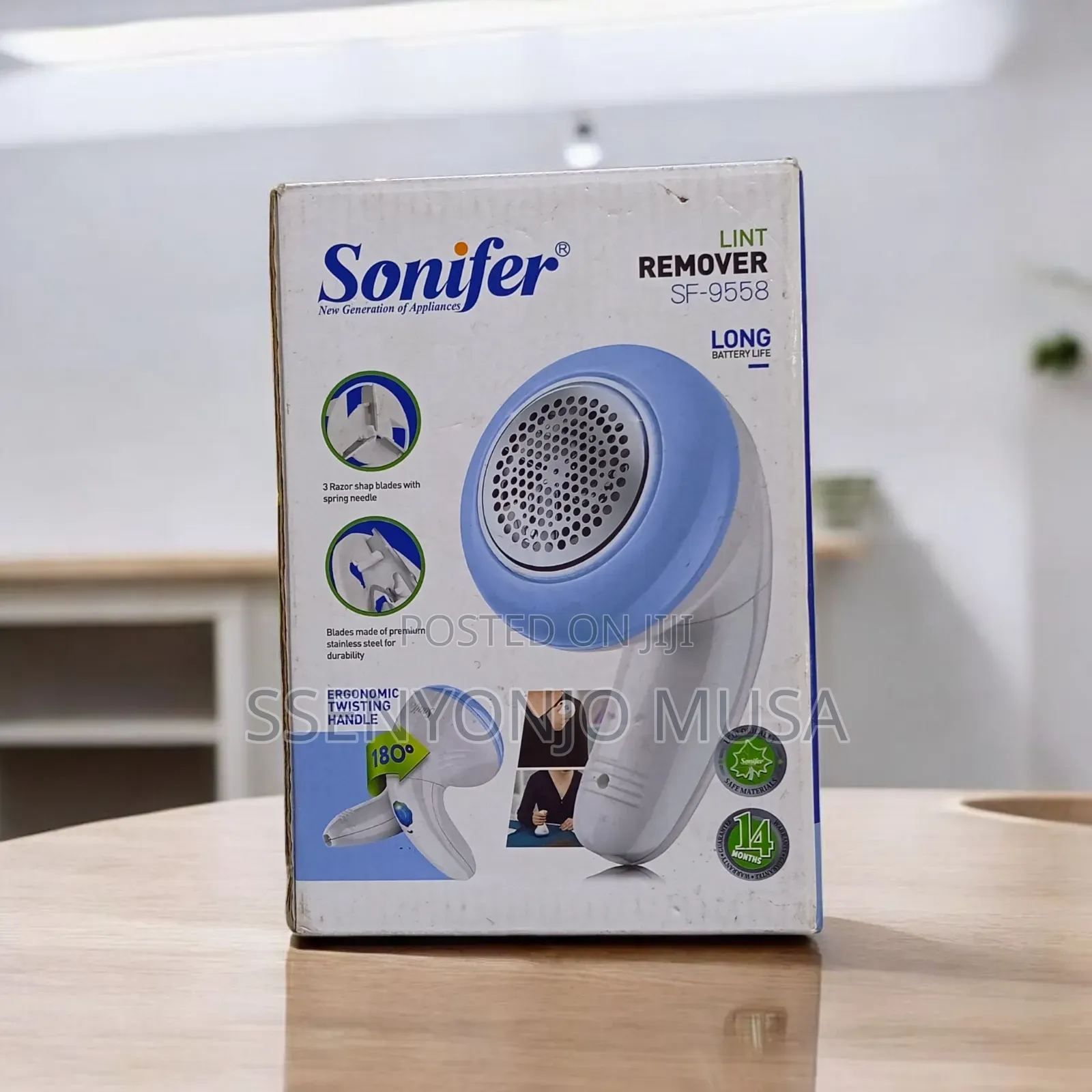 Sonifer Electric Lint Remover Brush With Long Handle Led Display