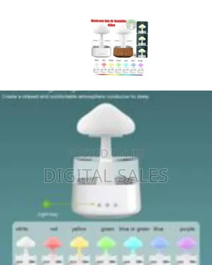 Mushroom Motion Sensor Rain Dripping Cloud Humidifier Night Light