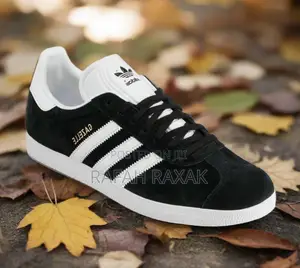 Men’S Black/White Adidas Gazelle Suede Sneakers