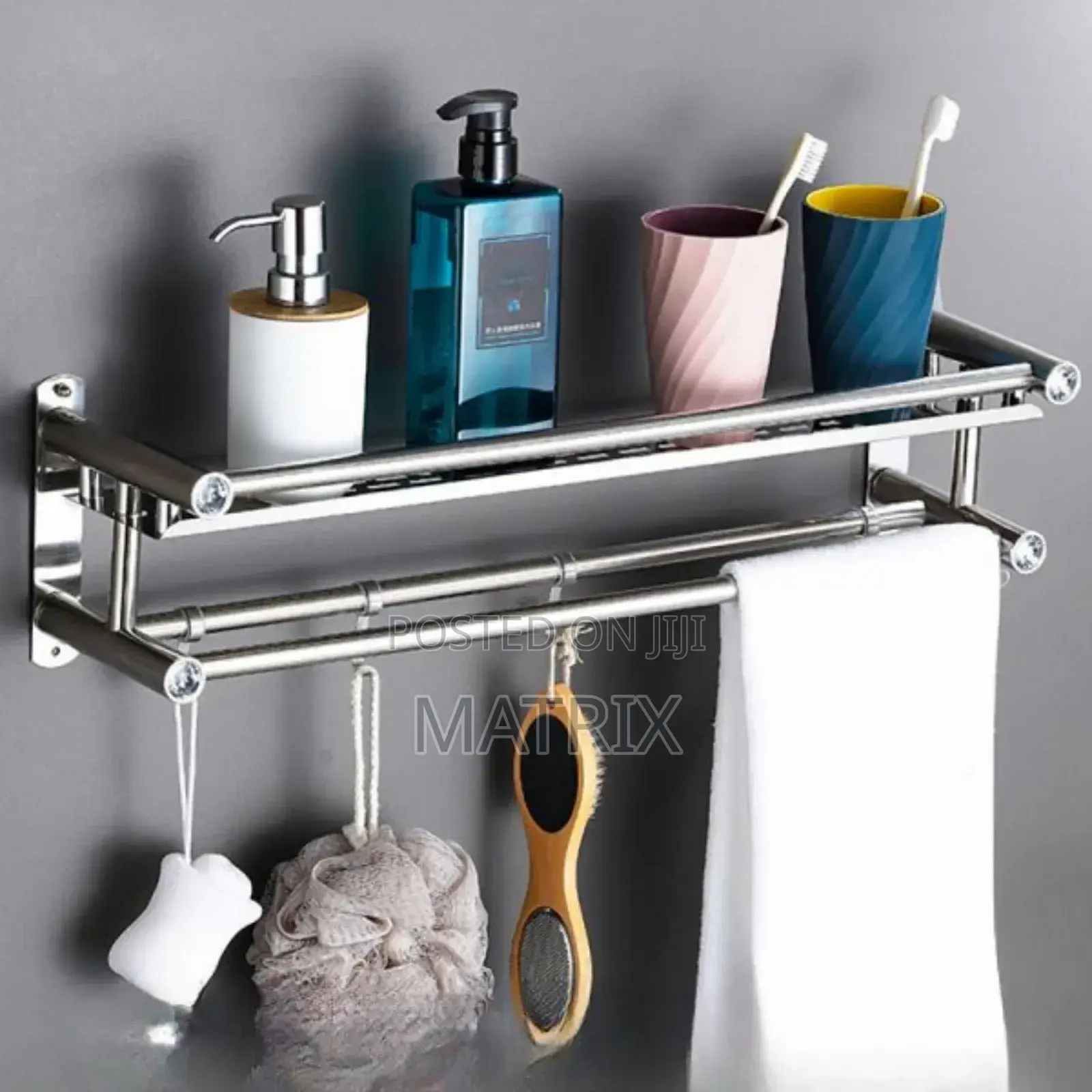 Stainless Steel Wall-Mounted Bathroom Shelf
