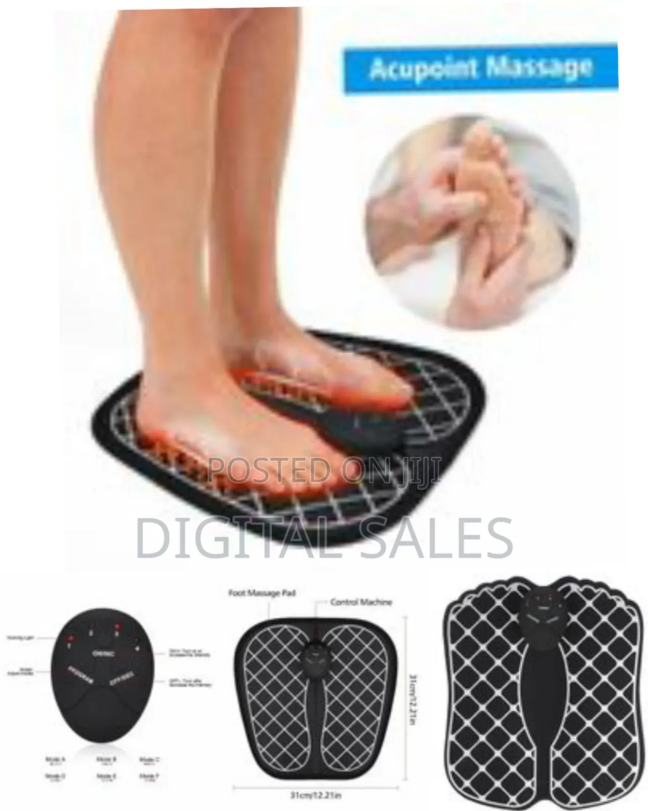 Ems Foot Massager, Portable Electric Foot Massage Mat, Adjustable 6