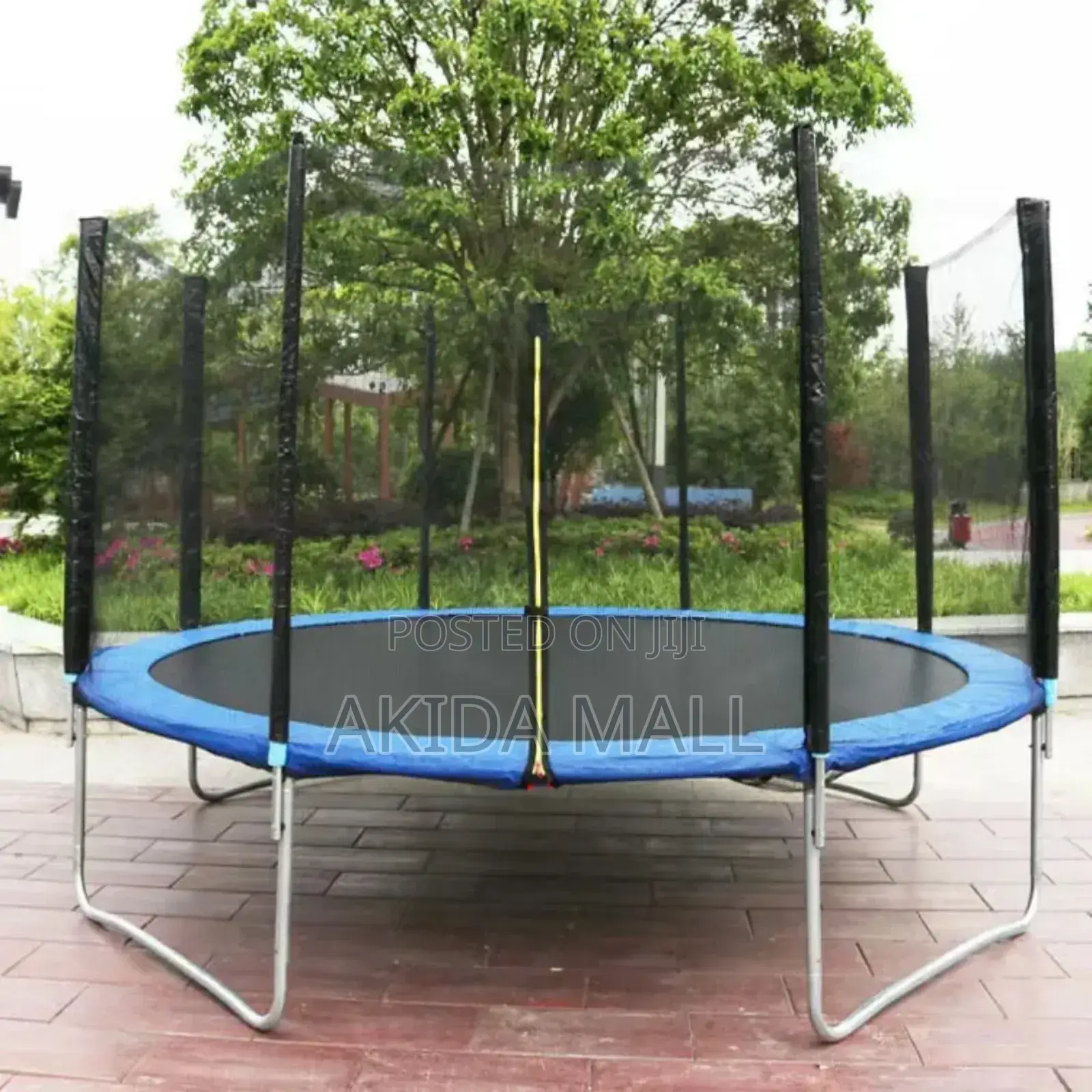 10ft Round Trampoline With a Safety Enclosure Net and a Ladder
