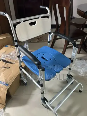 Heavyduty Aluminum-Framed Shower Commode Chair Fr Elderly WTH Footpads