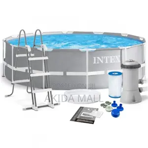 3.7m Diameter Intex Prism Frame Above-Ground Family Swimming Pool Set