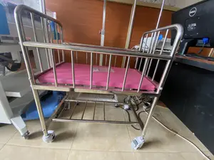 Heavy Duty Stainless Steel Baby Beds - With Mattress and Castors