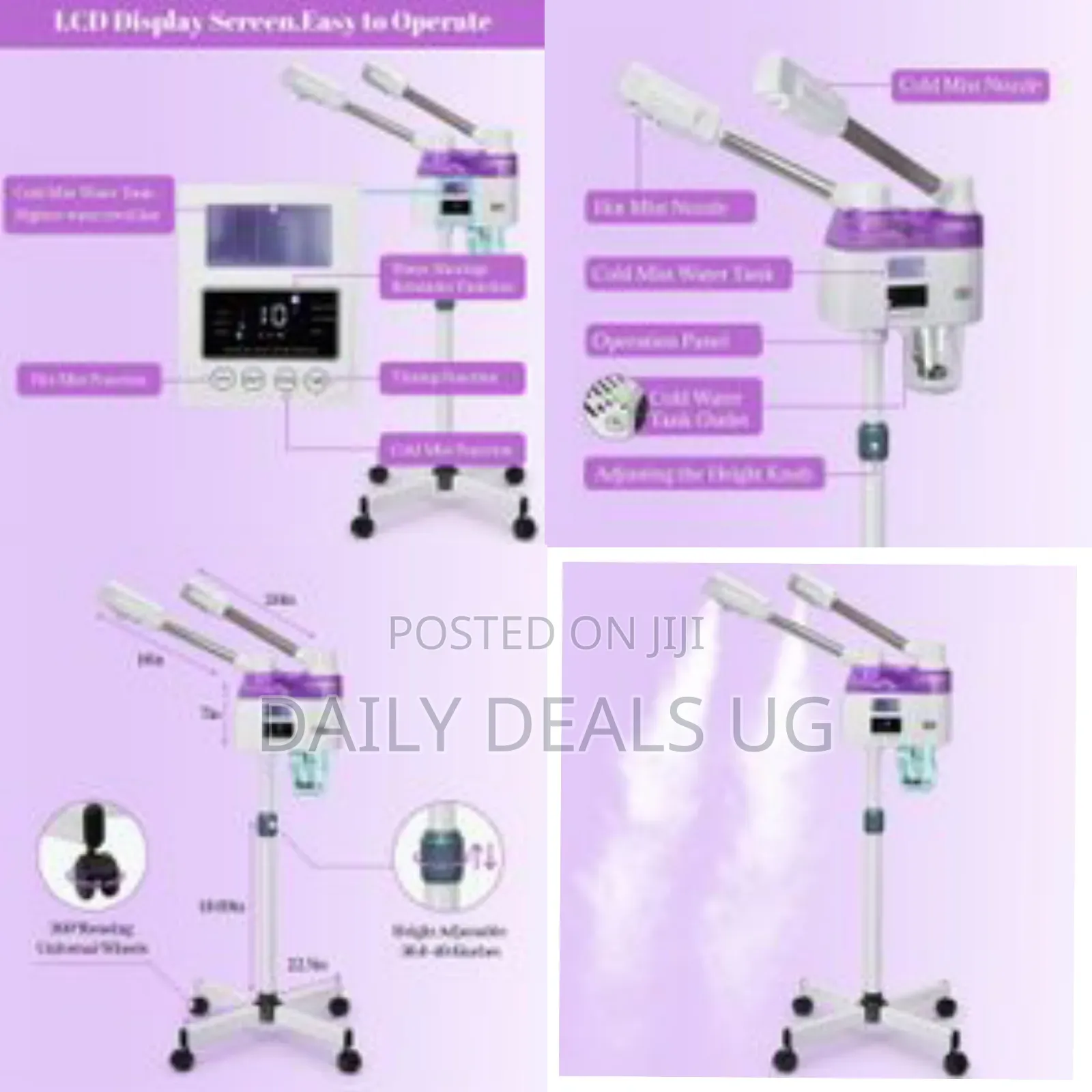 2 in 1 Hot and Cold Two Spray Heads Facial Vaporizer Face Steamer