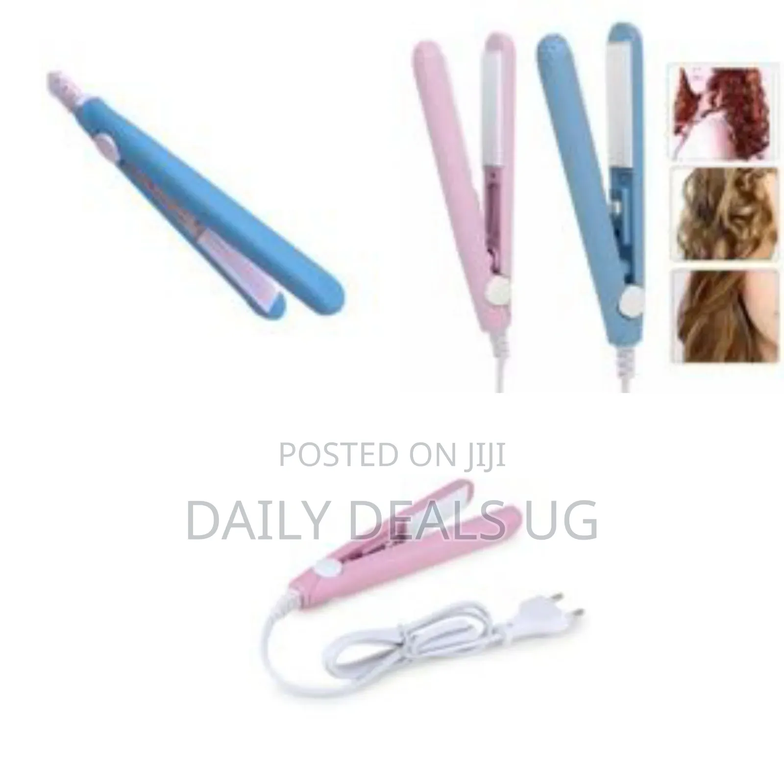 Mini Portable Hair Straightener Curling Iron- Multicolor