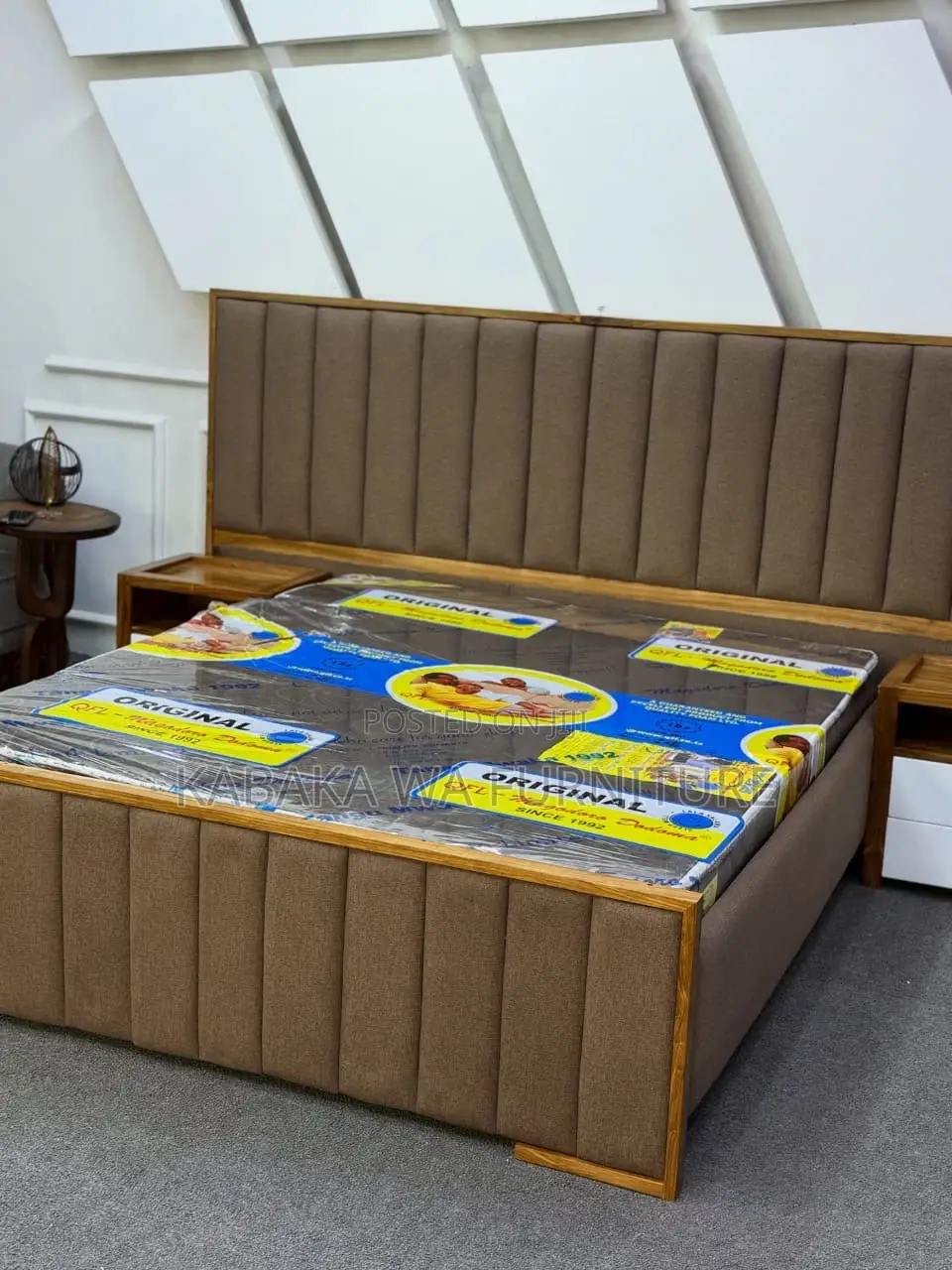 Mahogany Giant Bed/ With Bed Sides /Available for Sale, Just Luxury/