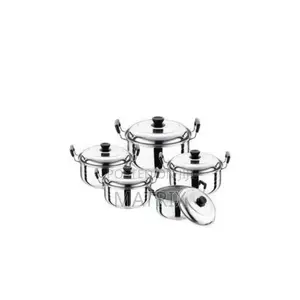 5pcs Serving Dishes High Grade Stainless Steel Soup Pot - Silver