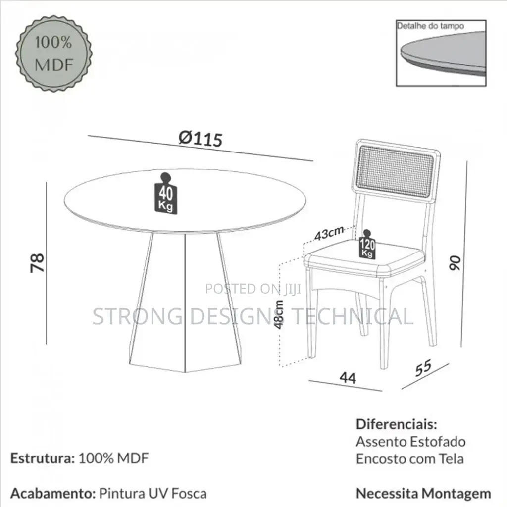 4 Seater Round Dining Table.