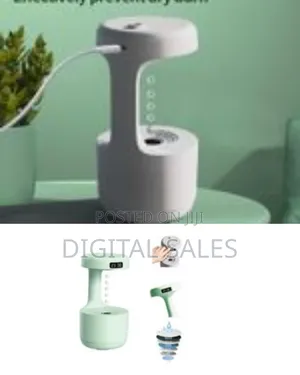 Anti-Gravity Humidifier With Clock Water Drop Backflow Aroma Diffuser,