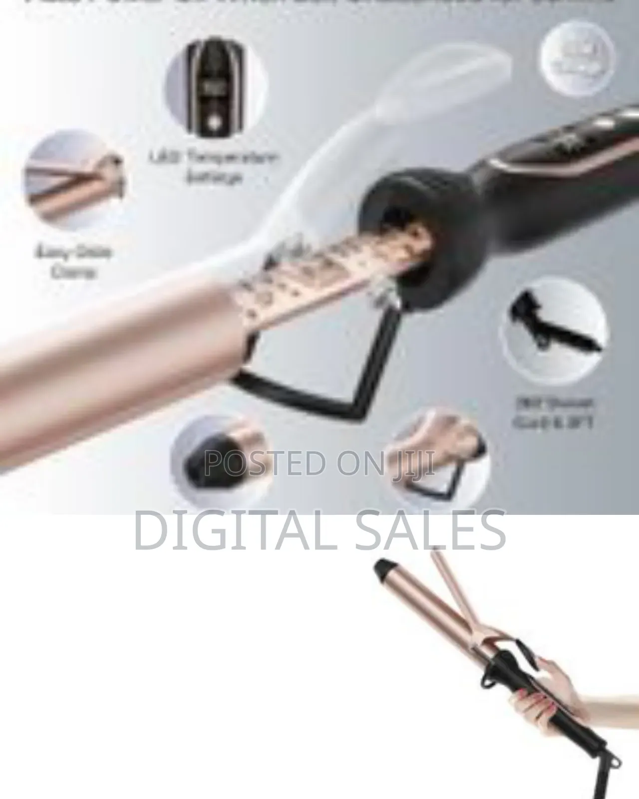 Winning Star Clipped Curling Iron, Extra Long Barrel(7.3in)